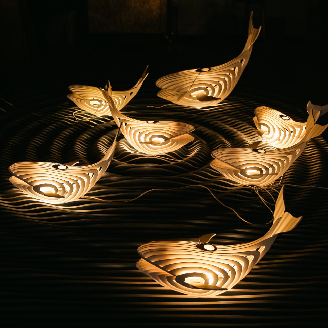 Laser Cut Wooden Whale Lamp 4mm Template Free Vector File