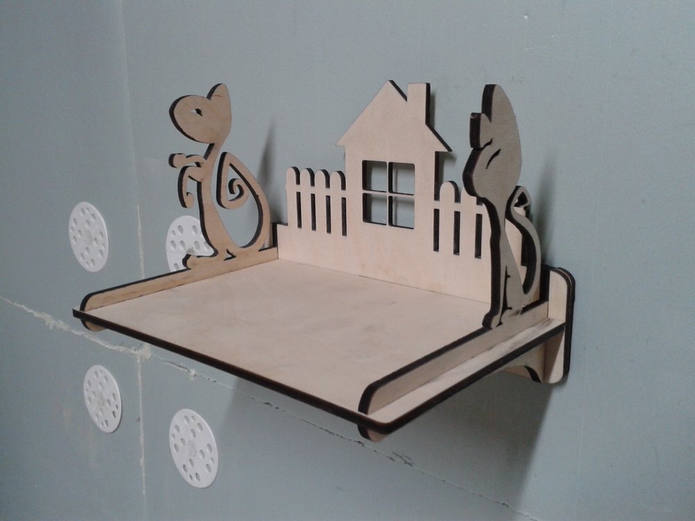 Laser Cutting Wall Shelf 3d Puzzle Free Vector File