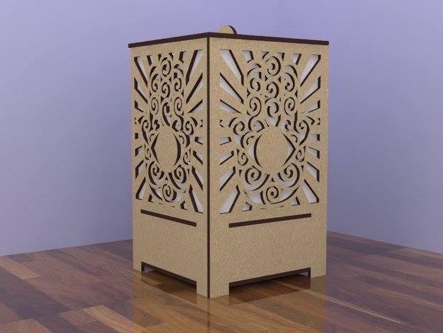 Laser Cutting Wooden Lampara Free DXF File