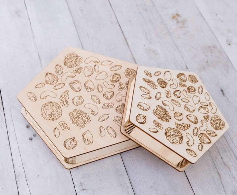 Laser Engraving For Nuts Wooden Box Free Vector File