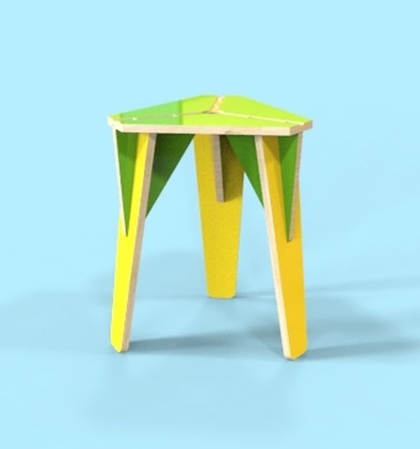 Layout Of Stool Drawing For Laser Cutting Free Vector File