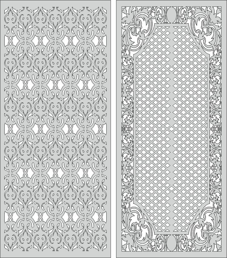 Living Room Screen Separator Seamless Patterns For Laser Cutting Free DXF File