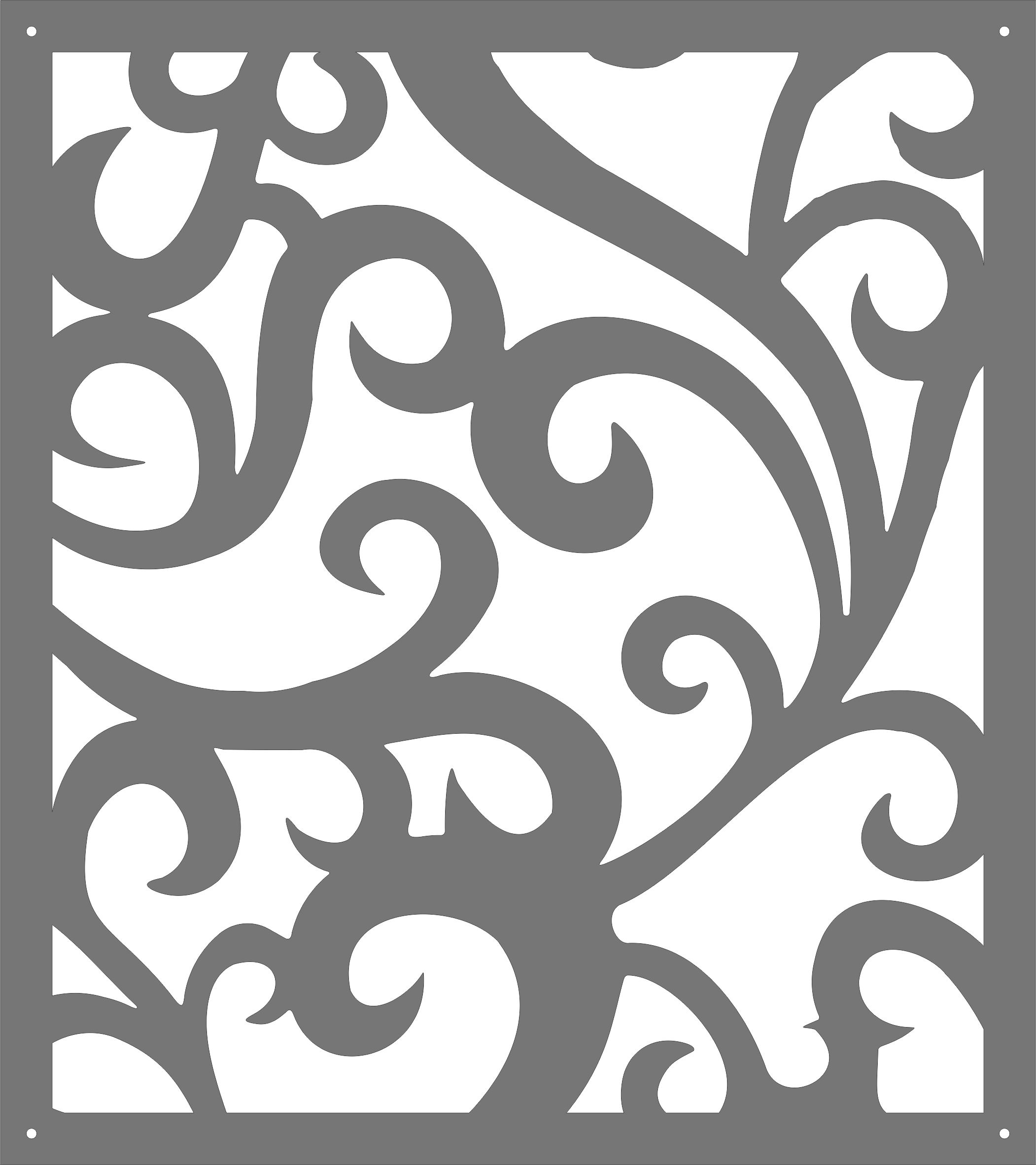 Living Room Seamless Screen Panel For Laser Cutting Free DXF File