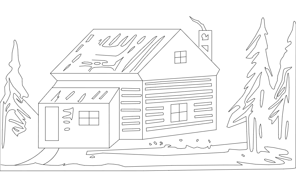 Log Cabin Free DXF File