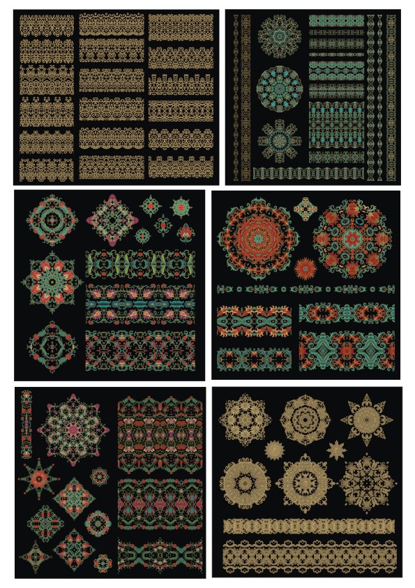 Luxury Decor Elements Set Ornament Free Vector File