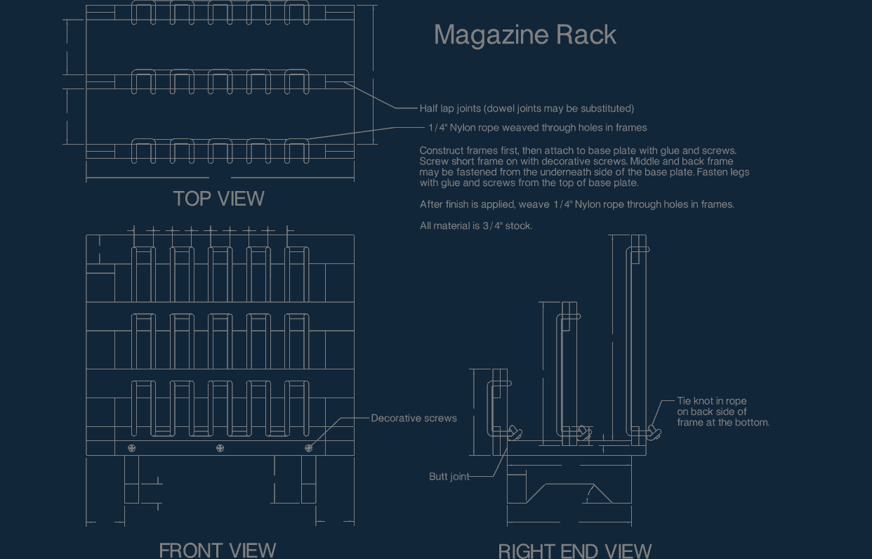 Magazine Rack Free DXF File