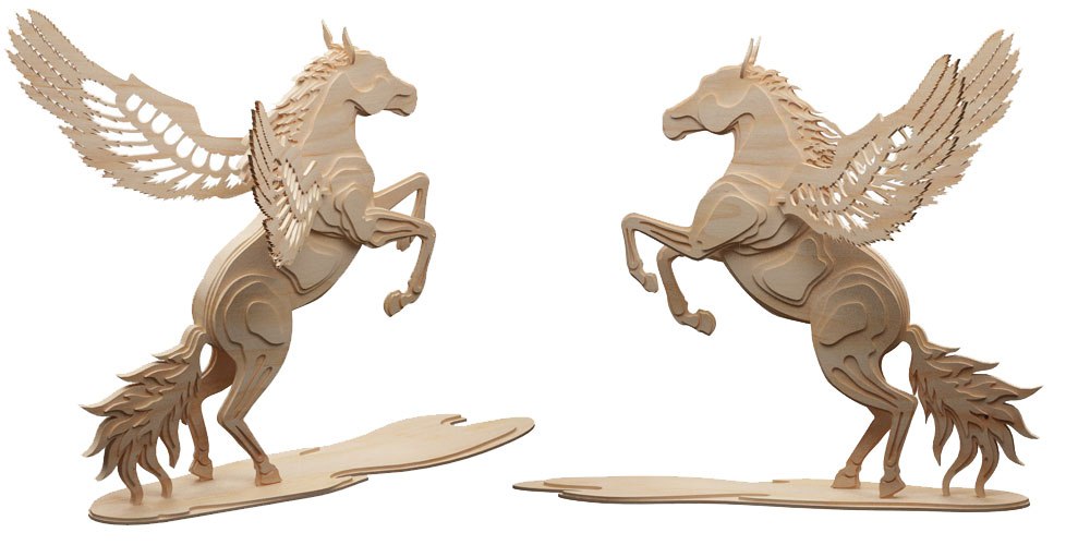 Magical Pegasus (flying Horse) Cnc Laser Pattern L 12 Mm Free DXF File