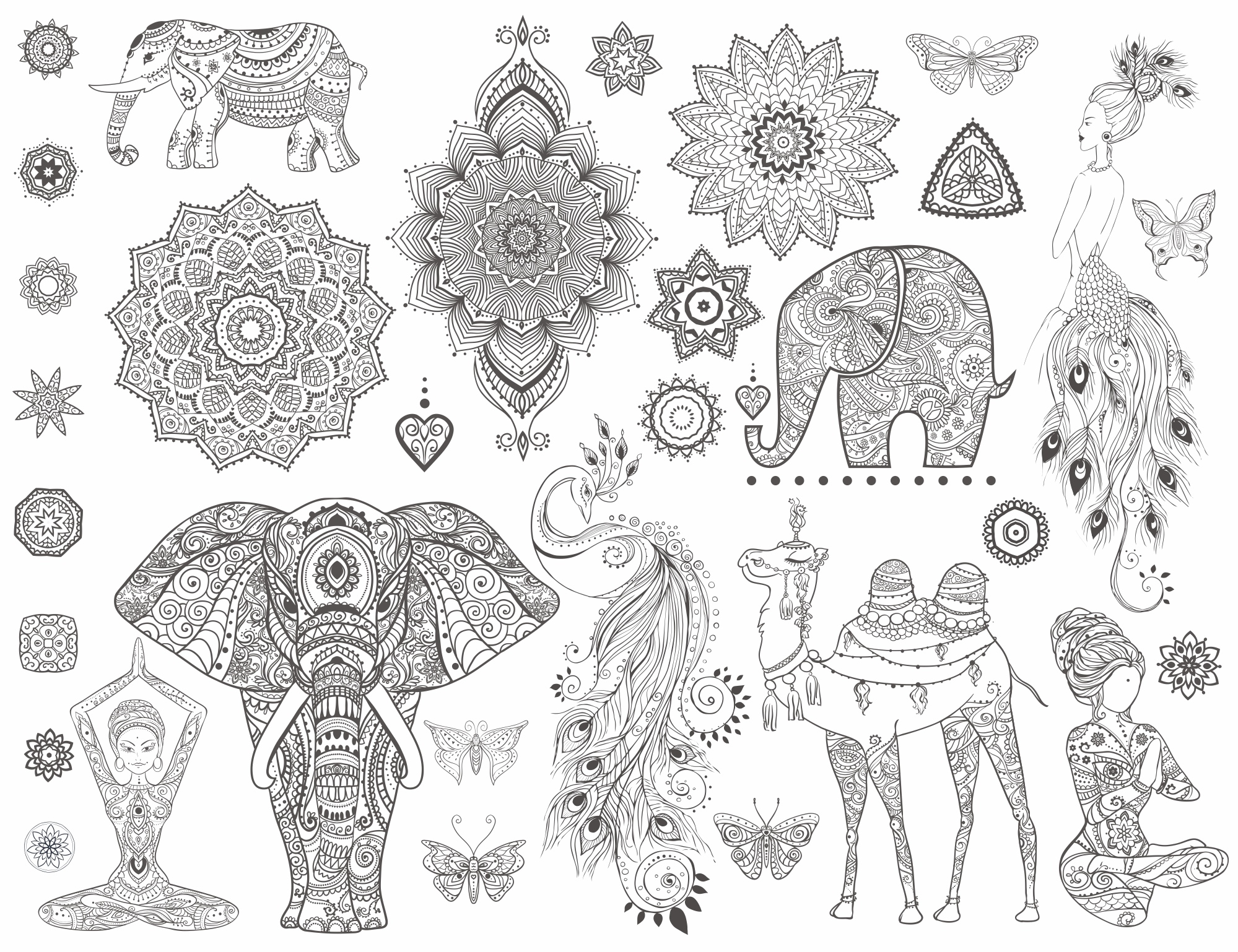 Mandala Ornamental Set Free Vector File