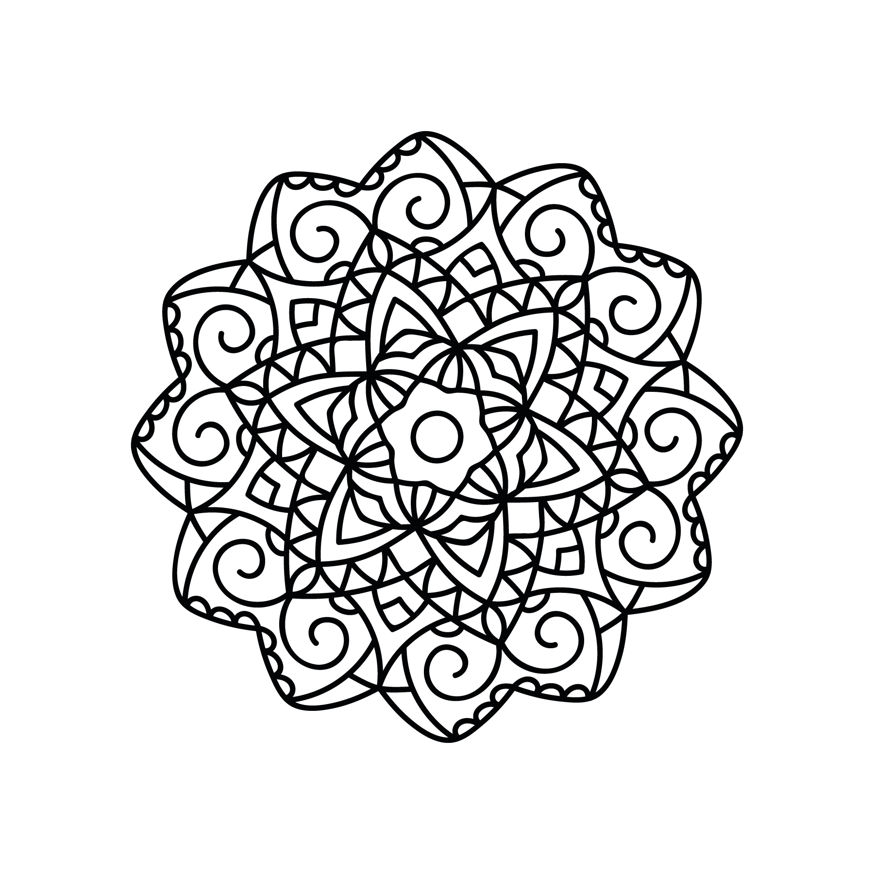 Mandala Vector Ornament Free DXF File