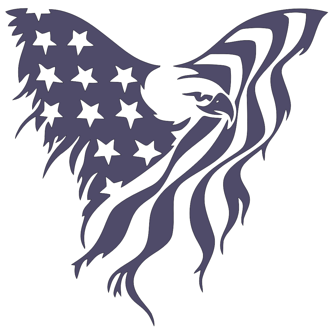 Metal Arts Flying Eagle American Flag Free DXF File