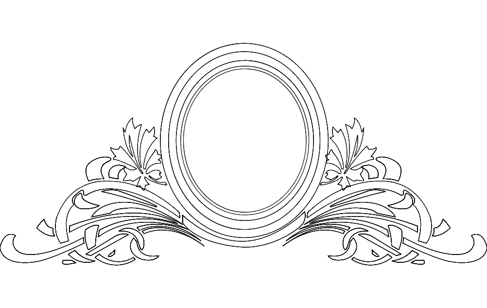 Mirror Frame Floral Free DXF File