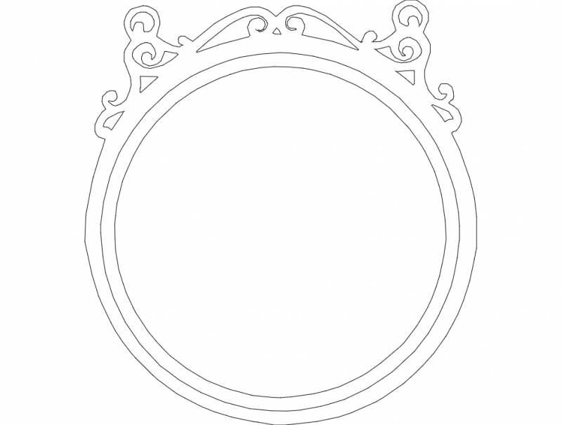 Mirror Frame Round Free DXF File