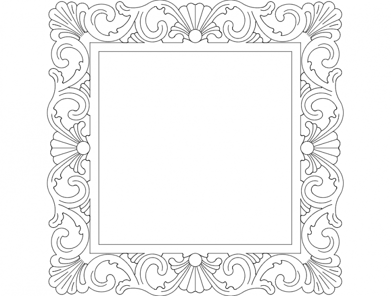 Mirror Frame Square Free DXF File