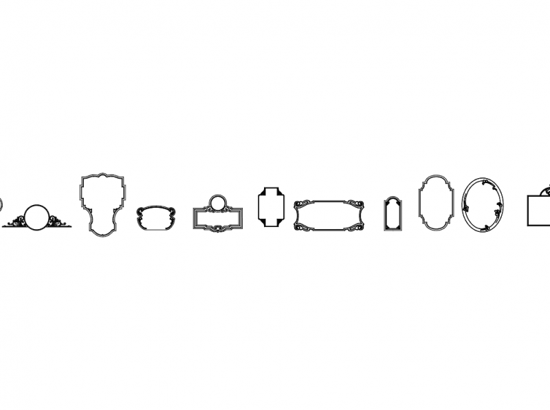 Mirror Frames 3 Free DXF File