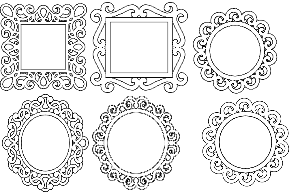 Mirror Frames Free DXF File