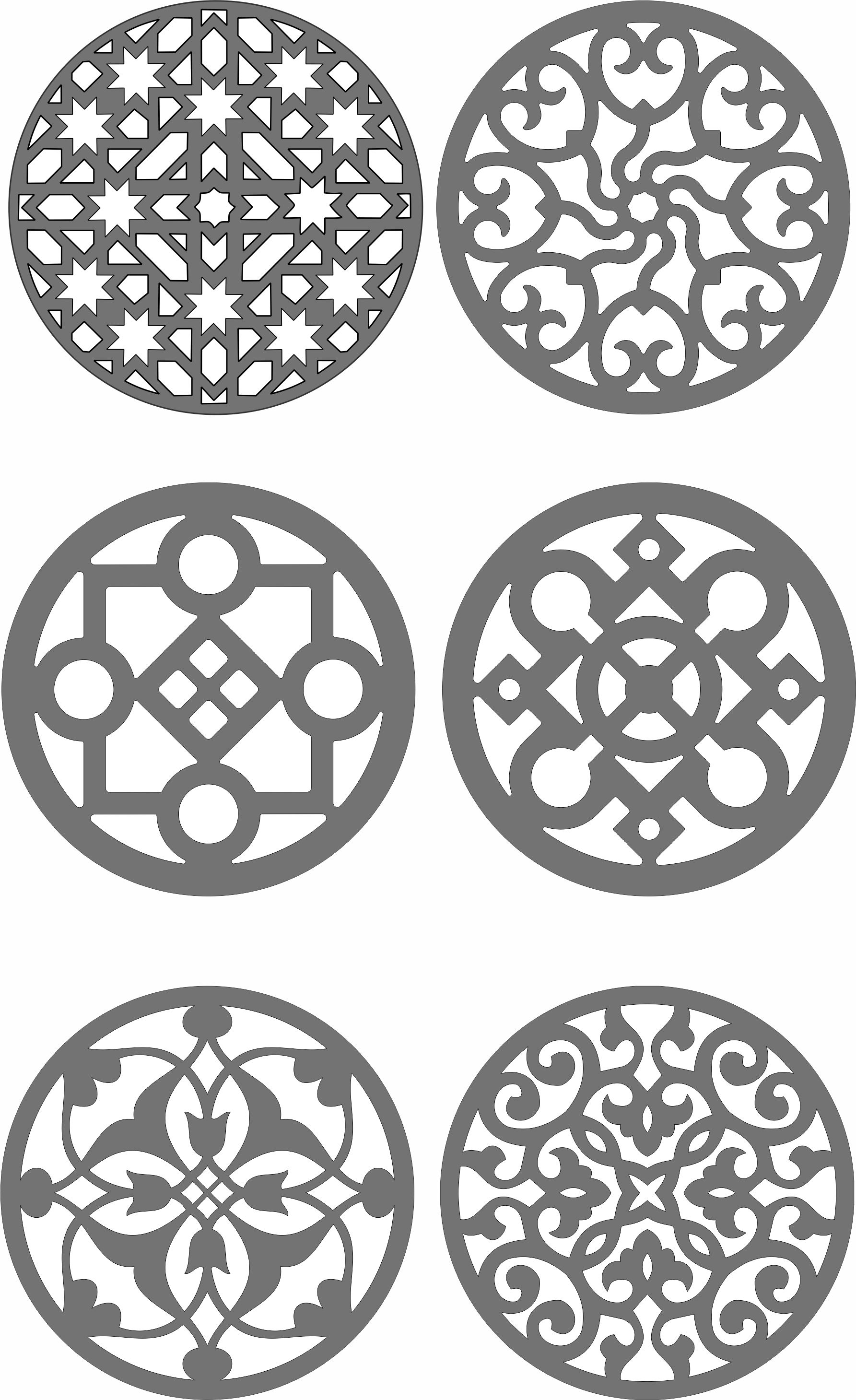 Modern Panel Room Divider Grills Set For Laser Cutting Free DXF File