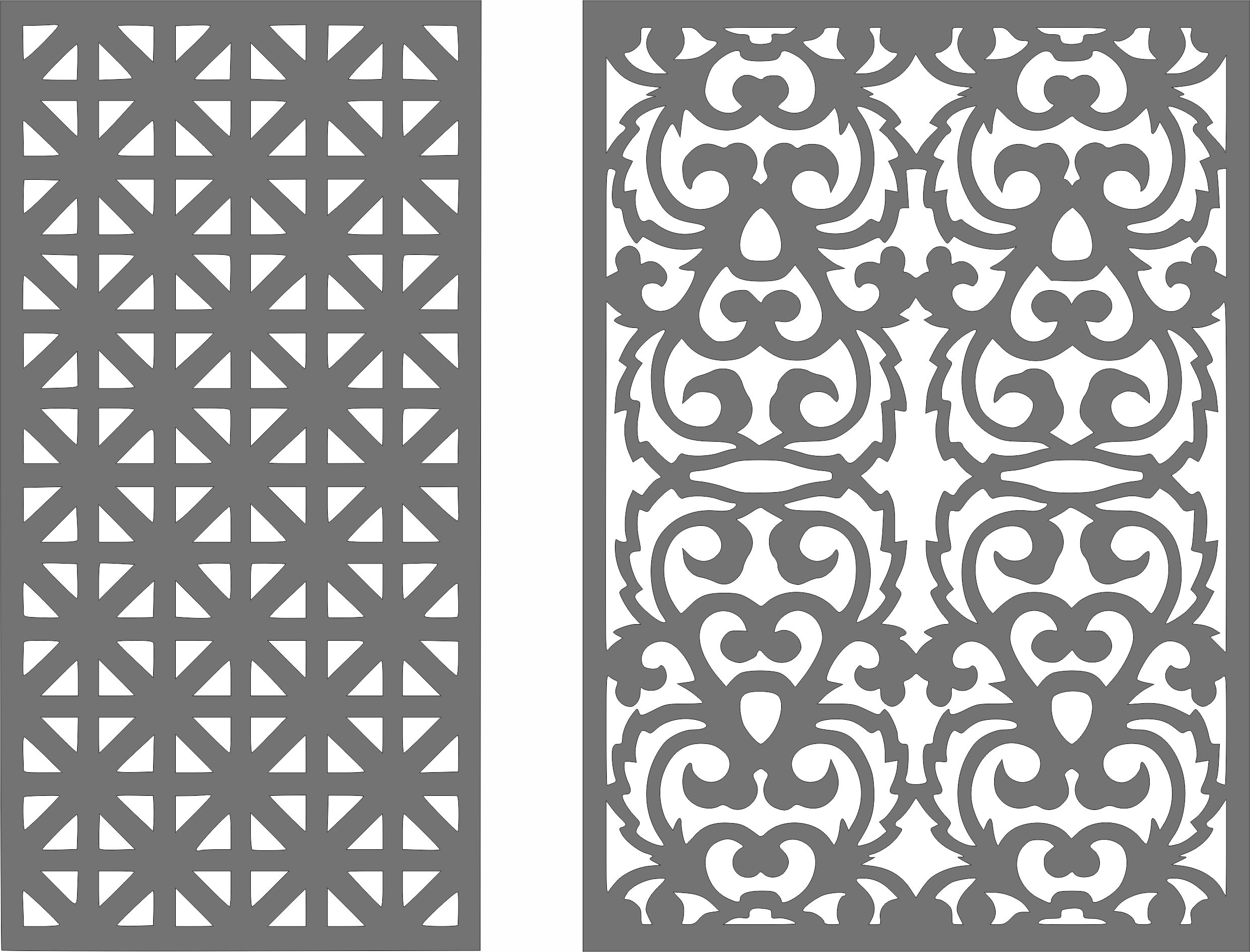 Modern Privacy Partition Indoor Panels Room Divider Jali Seamless Patterns Free DXF File