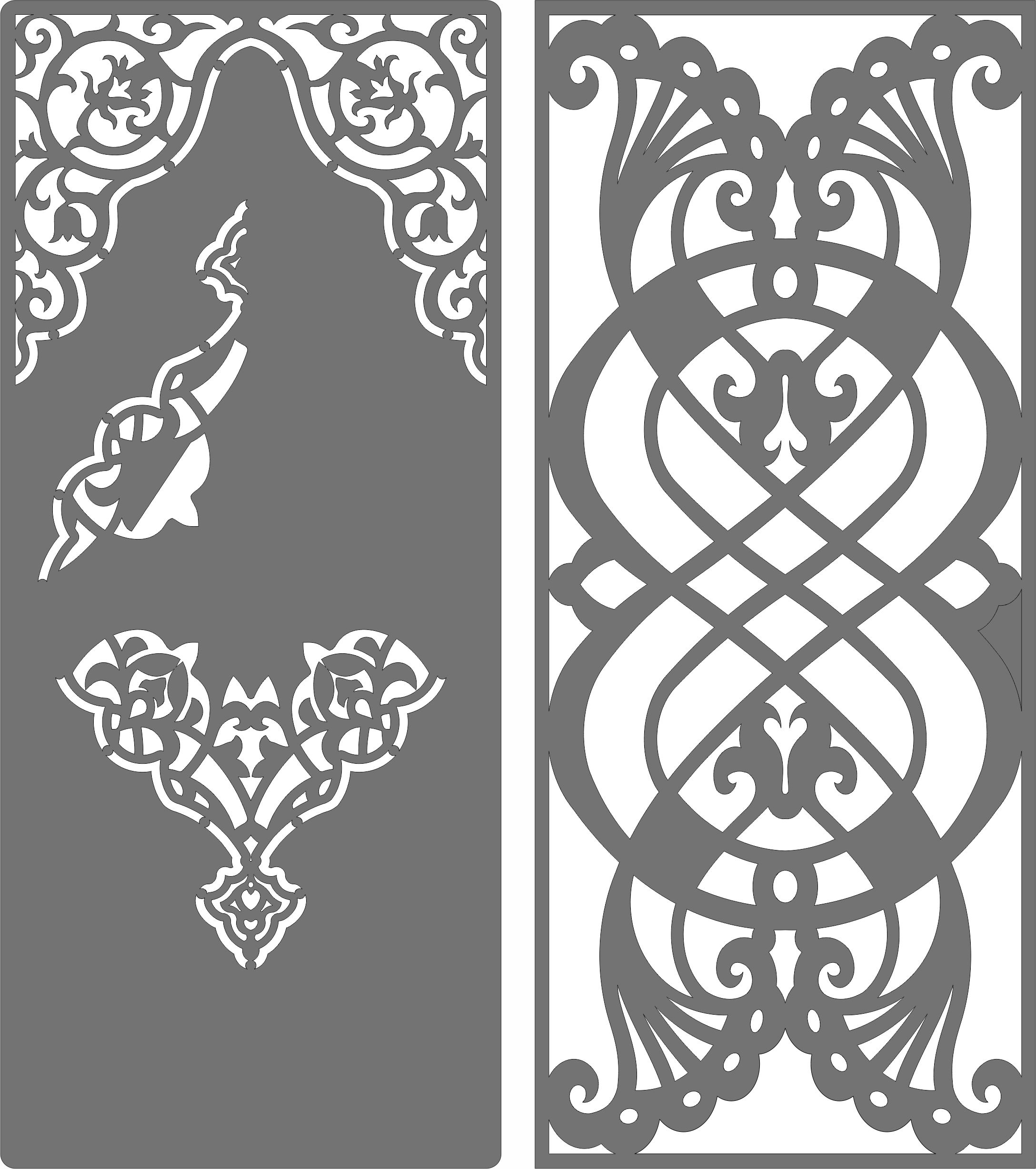 Modern Privacy Partition Indoor Panels Screen Room Dividers For Laser Cutting Free DXF File