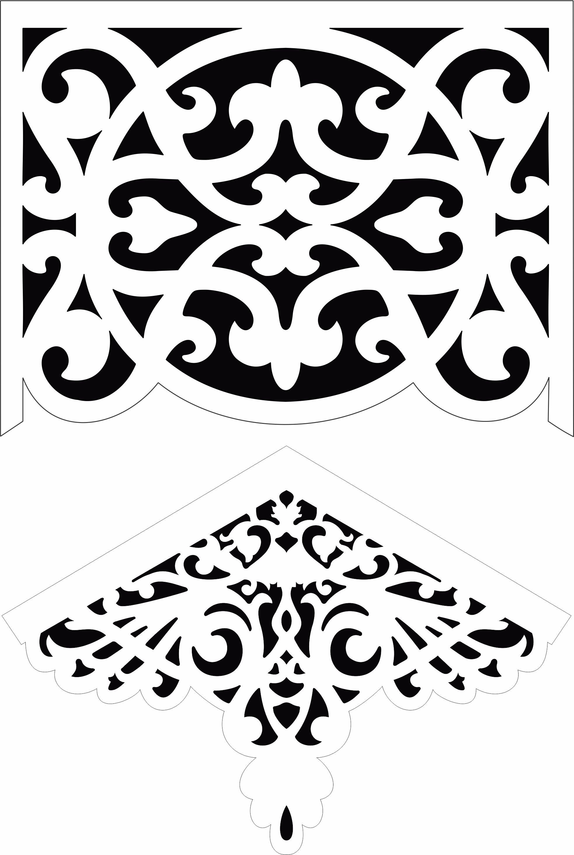 Modern Window Seamless Separator Screen Pattern For Laser Cutting Free DXF File