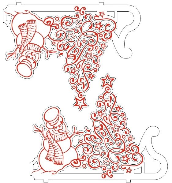 New Year Napkin Holder For Laser Cutting Free Vector File