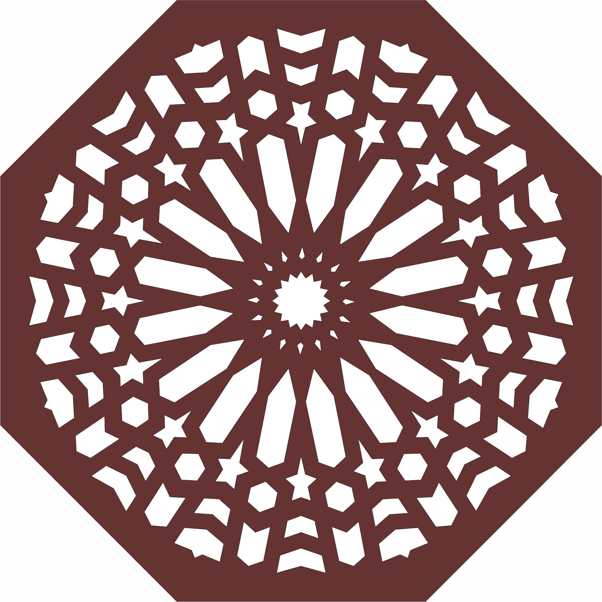 Octagonal Living Room Jali Seamless Panel For Laser Cutting Free DXF File
