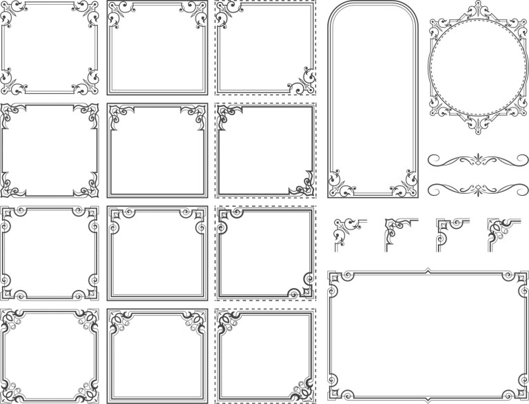 Ornament Frame Set Free For Laser Cut Free Vector File