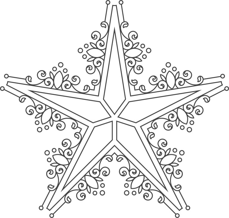 Ornament Star For Laser Cutting Free Vector File