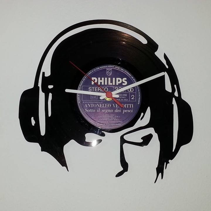 Orologio Vinile Cuffie Free DXF File