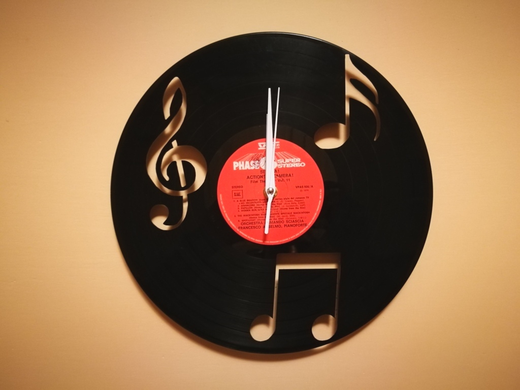 Orologio Vinile Note Musica Free DXF File