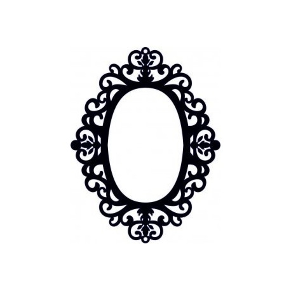 Oval Shaped Mirror Frame Free DXF File