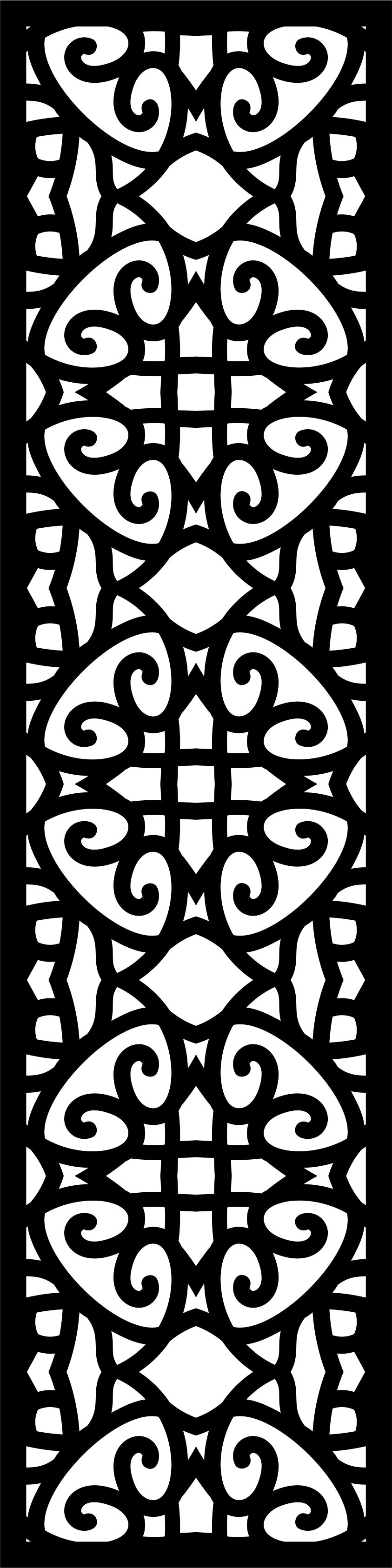 Panel Floral Lattice Stencil Room Divider Seamless Design Free DXF File