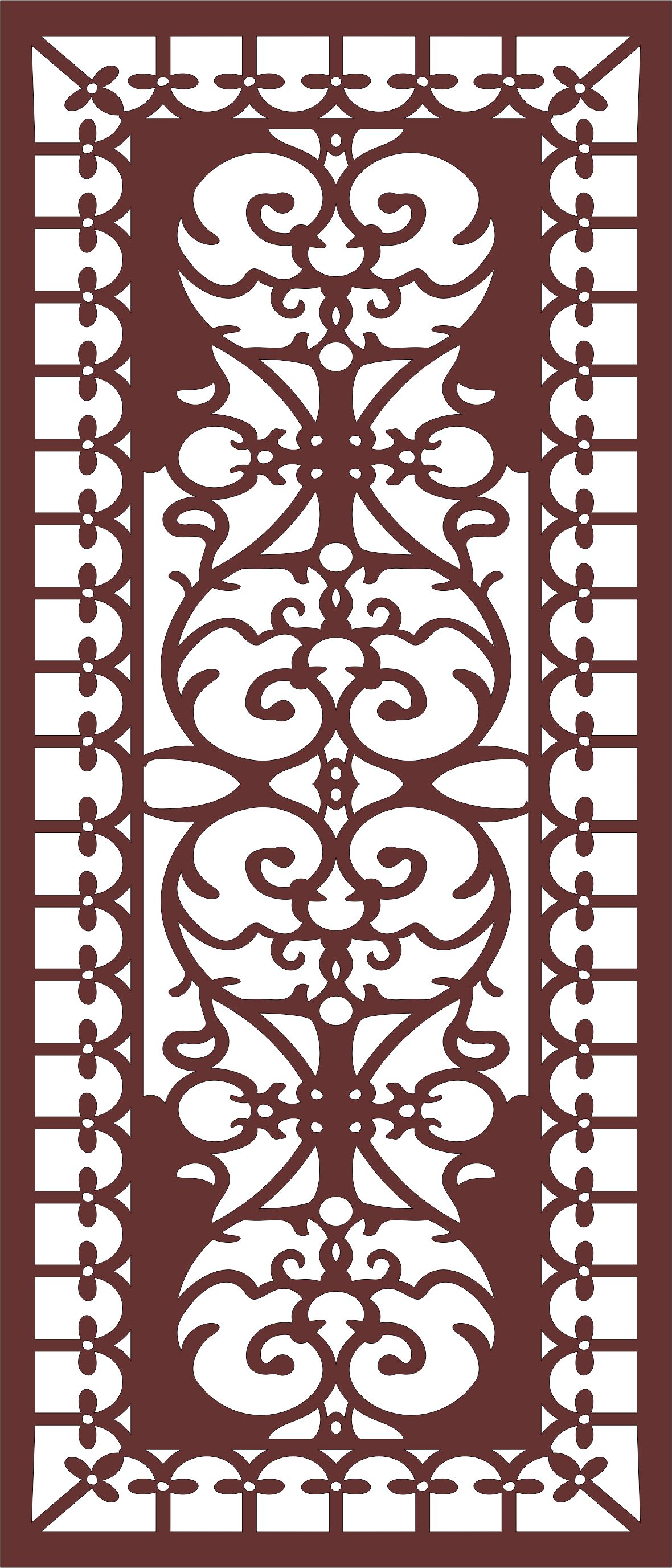 Panel Screen Room Divider Seamless Design Pattern For Laser Cutting Free DXF File