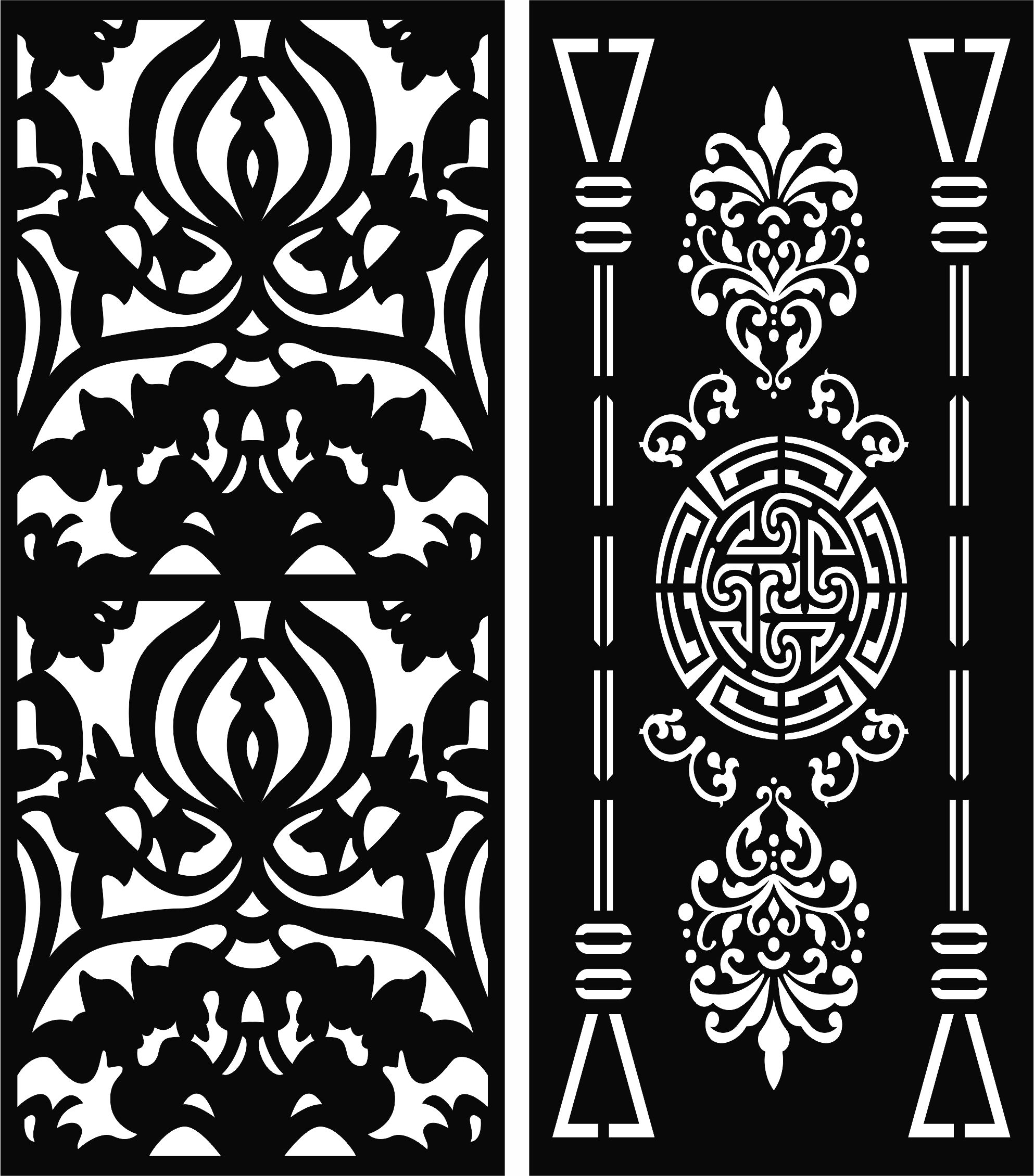 Panels Screen Room Divider Seamless Design Pattern For Laser Cutting Free DXF File