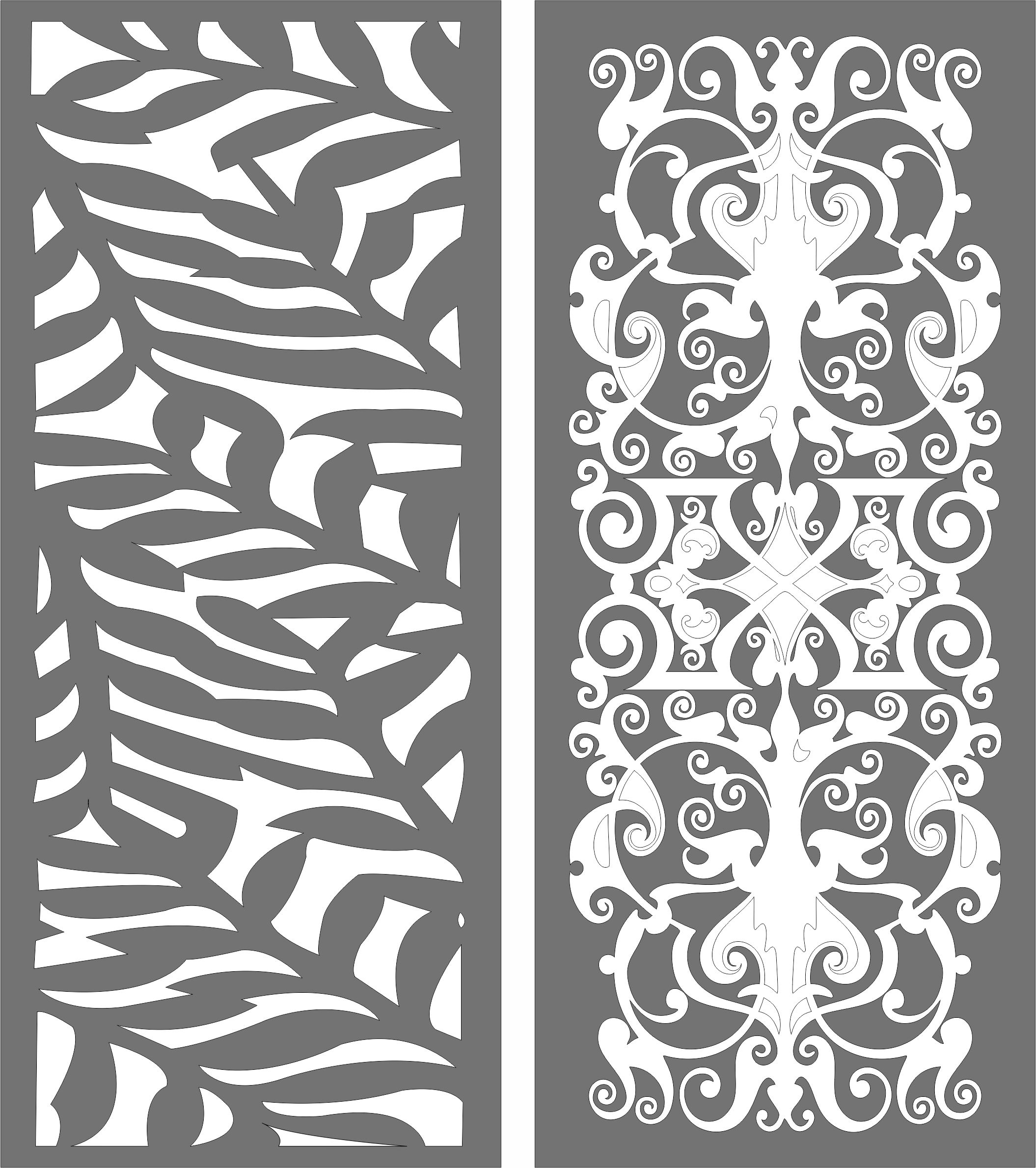 Partition Indoor Panel Screen Room Divider Patterns For Laser Cutting Free DXF File
