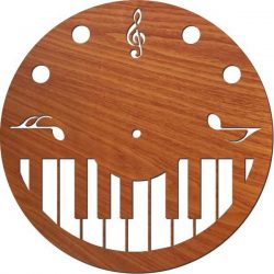 Piano Wall Clock For Laser Cut Plasma Free DXF File
