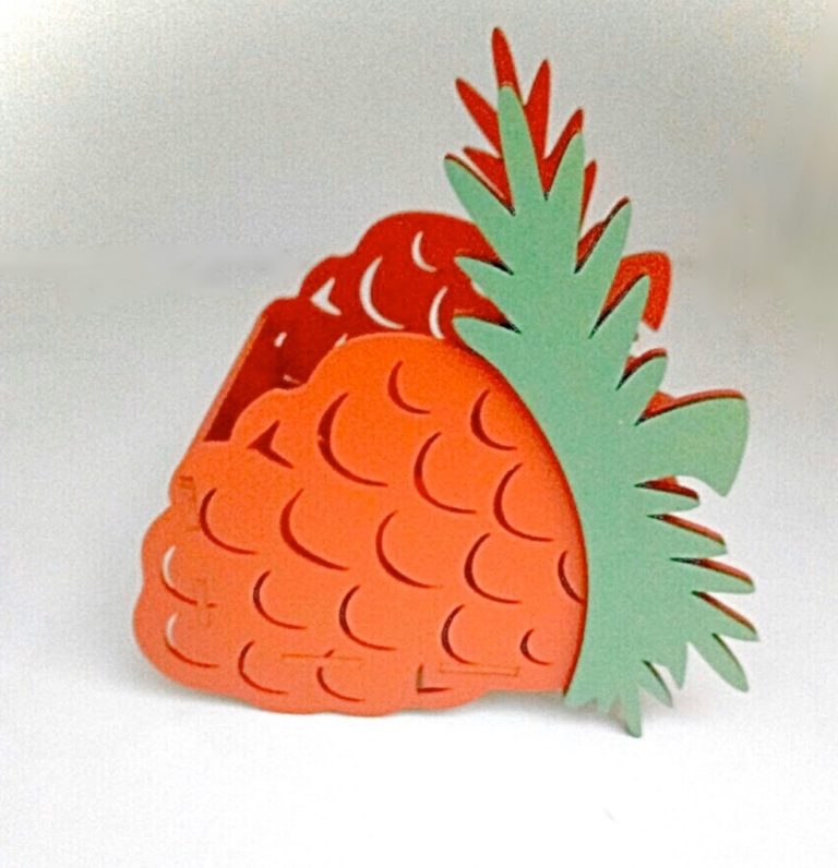 Pineapple Shape Basket Box For Laser Cut Free Vector File