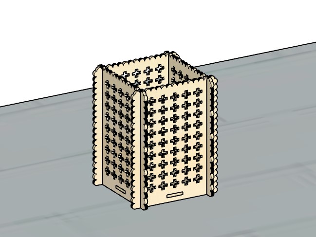 Plywood Pattern Laser Cut Pencil Holder 3mm Free Vector File