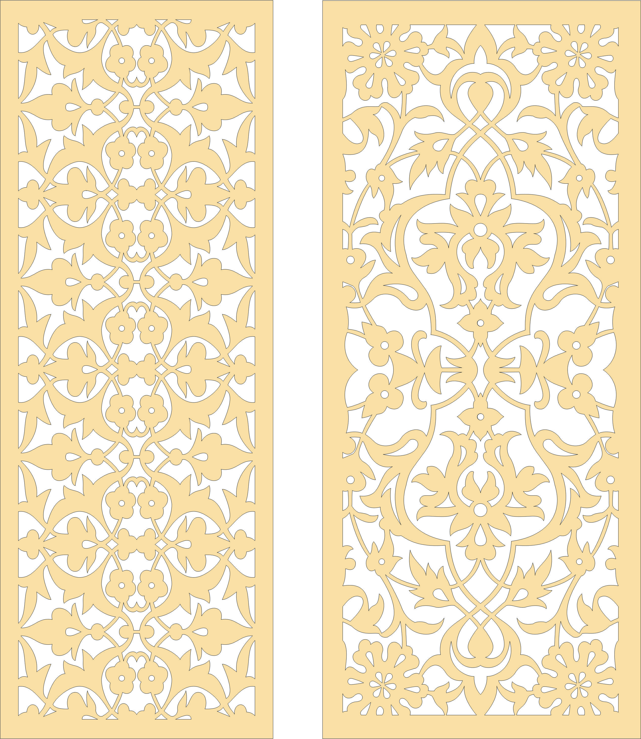 Privacy Partition Indoor Panel Lattice Room Dividers Set Free DXF File