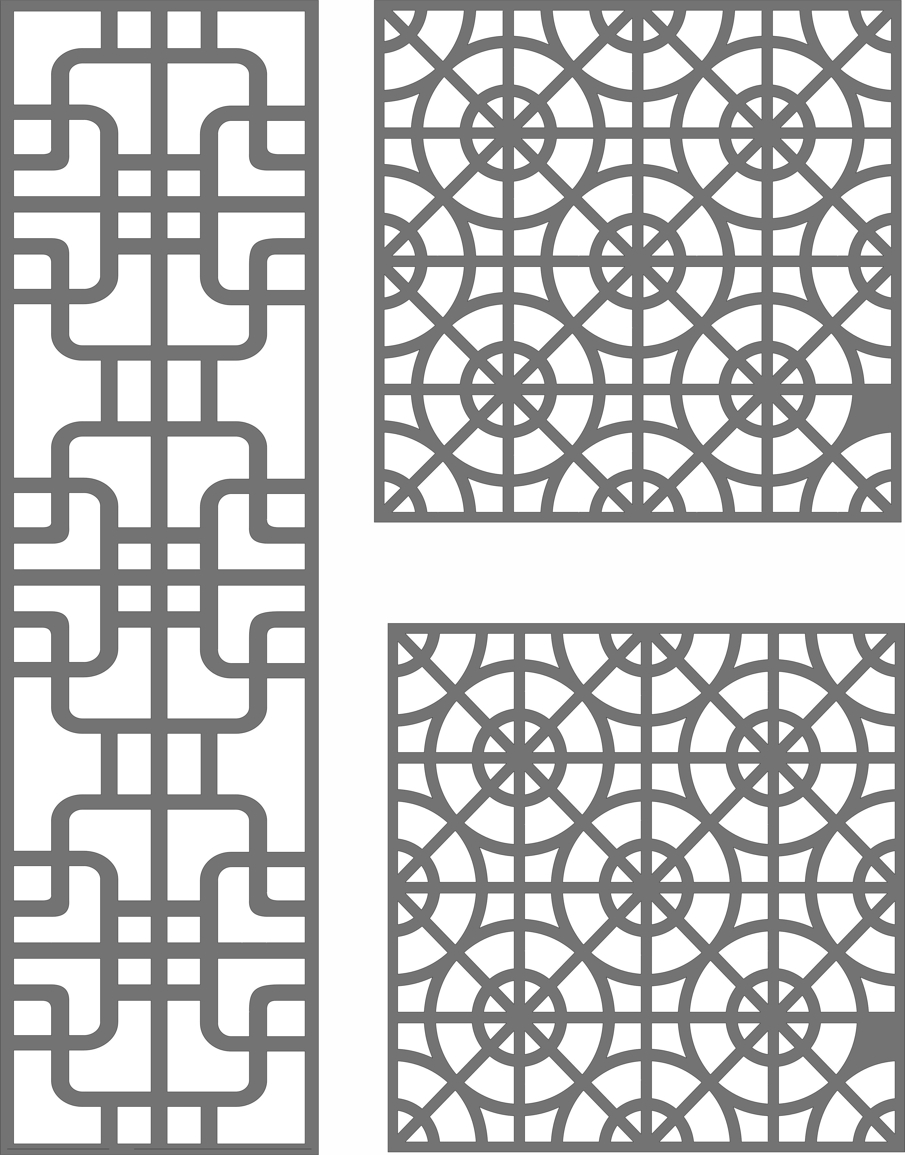 Privacy Partition Indoor Panels Screen Room Divider Seamless Design Patterns For Laser Cutting Free DXF File