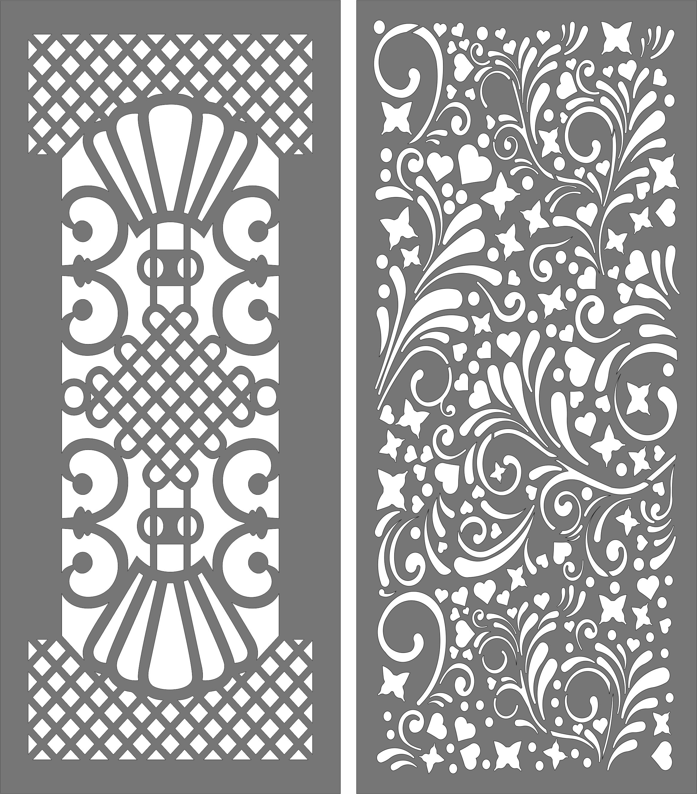 Privacy Partition Panels Room Divider Seamless For Laser Cut Free Vector File