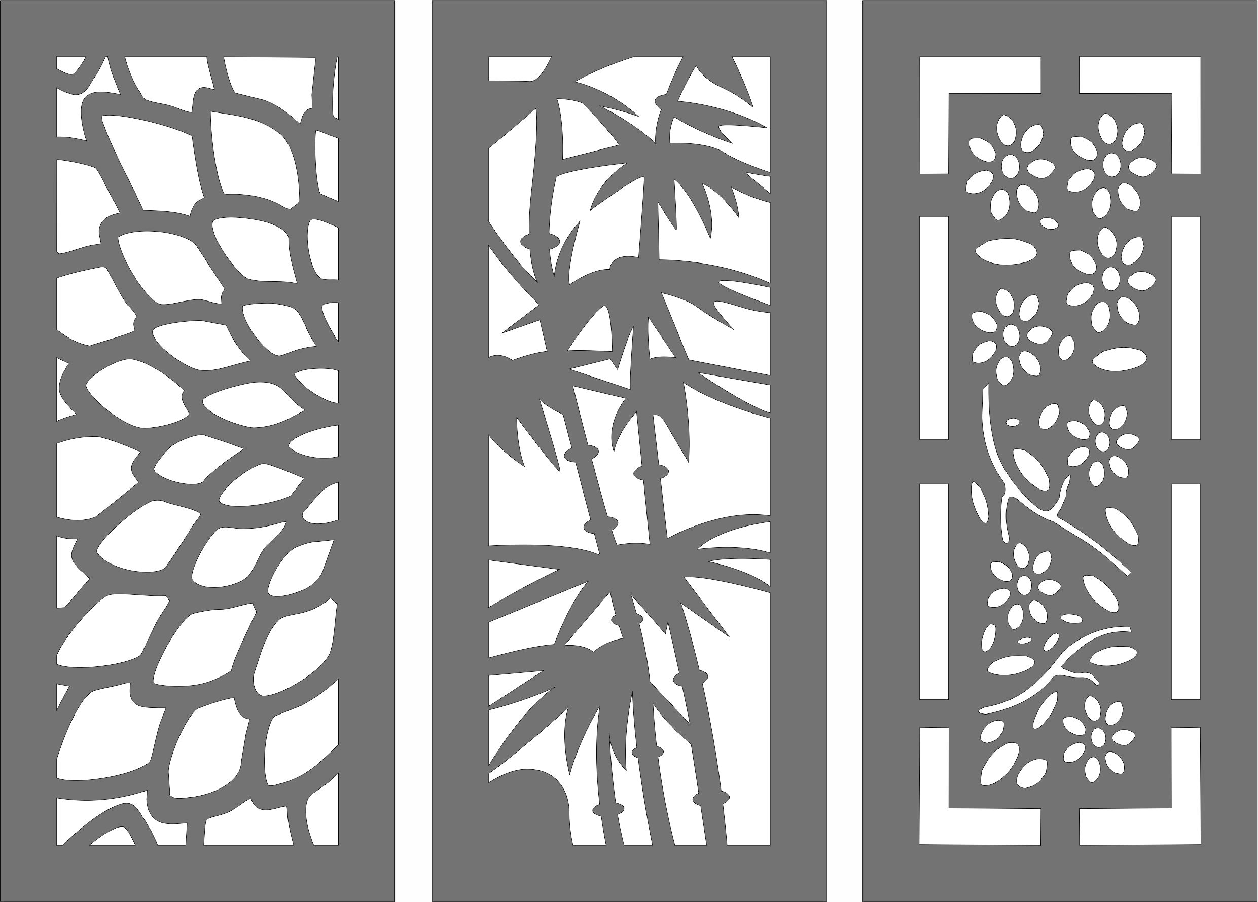 Privacy Partition Sample Baffle Of Flowers Set Free DXF File