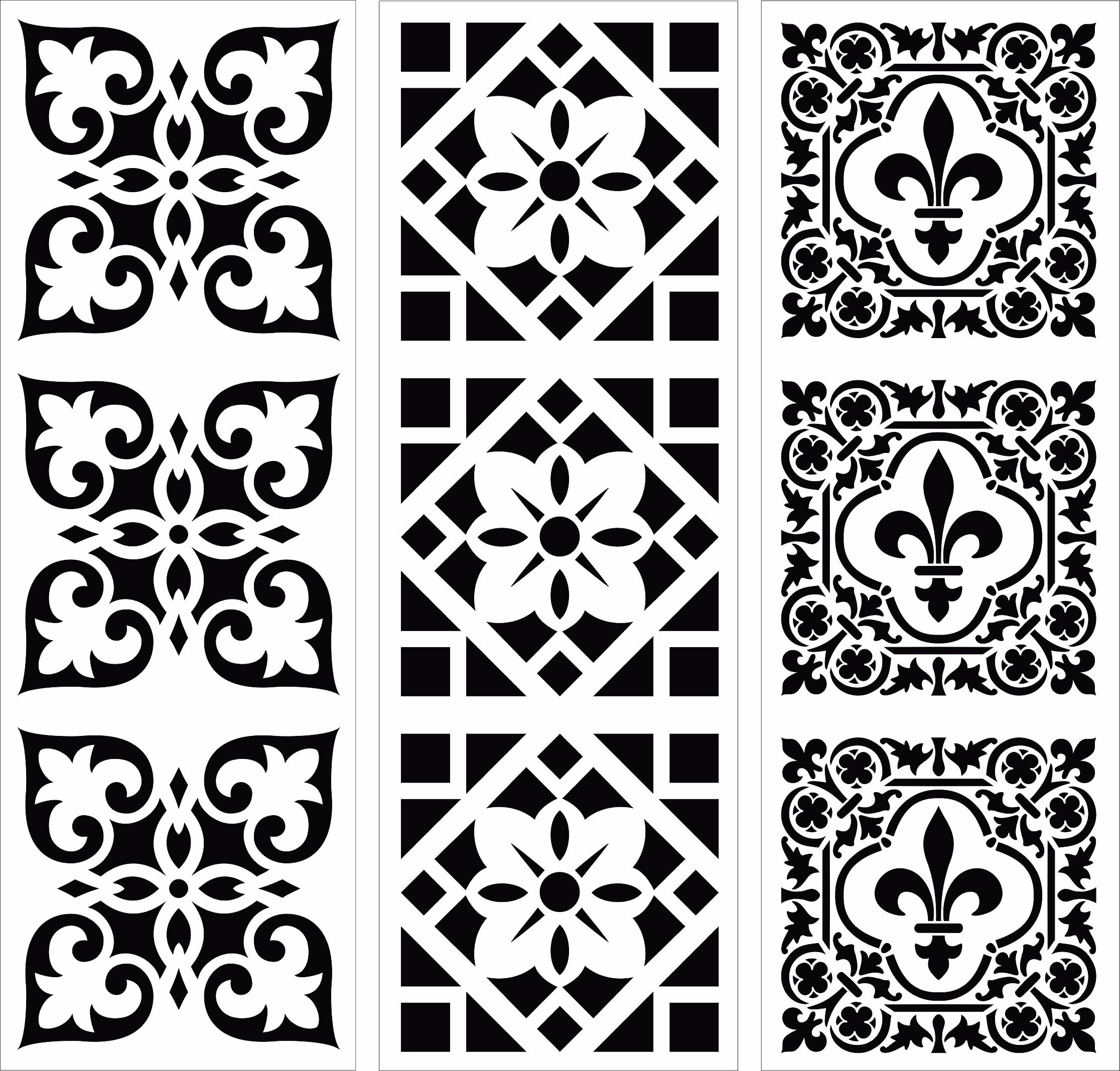 Room Seamless Separator Grill Design Set For Laser Cutting Free DXF File