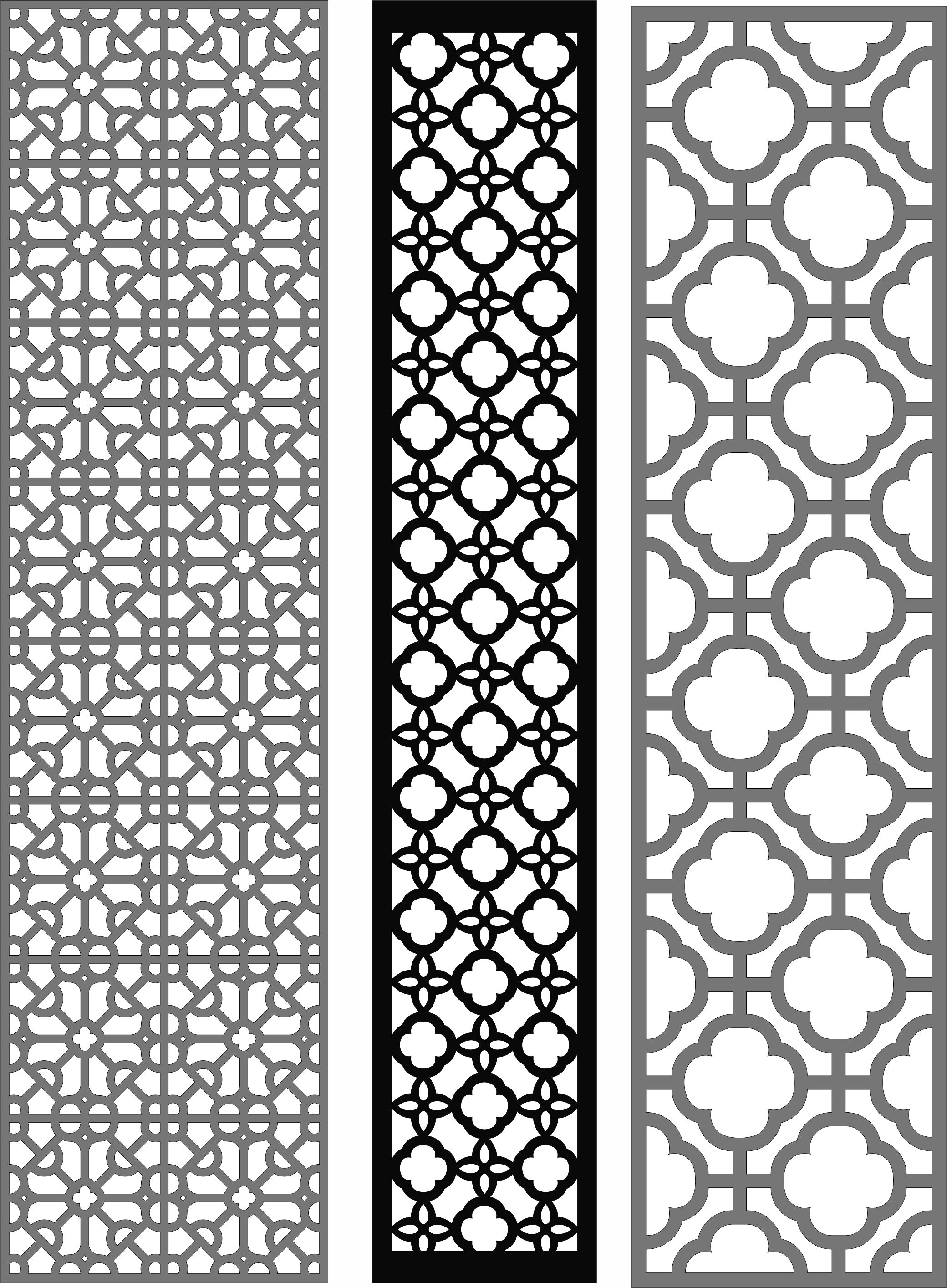 Room Seamless Separator Screen Designs Collection For Laser Cutting Free DXF File