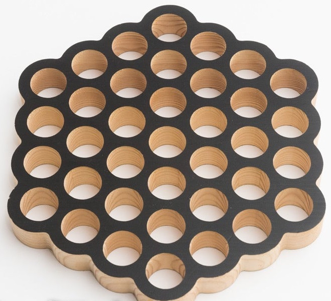 Round Honeycomb Trivet 37 Holes For Laser Cutting Free DXF File