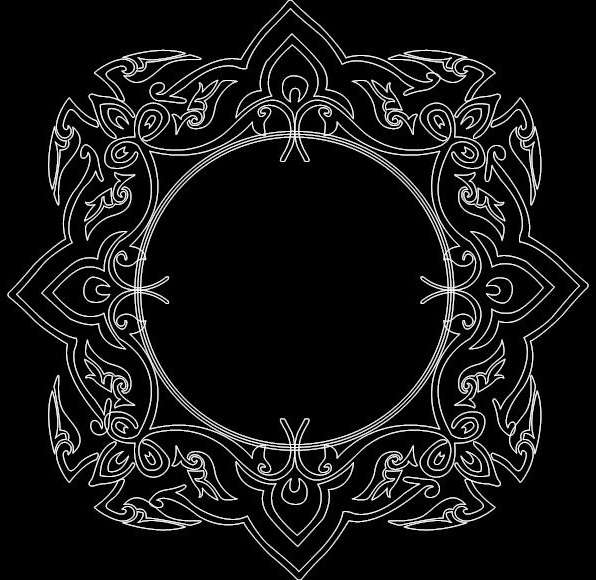 Round Mirror Frame Free DXF File