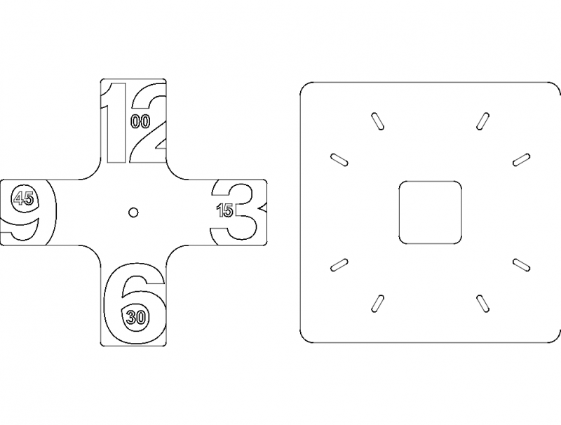 Saat Clock Free DXF File