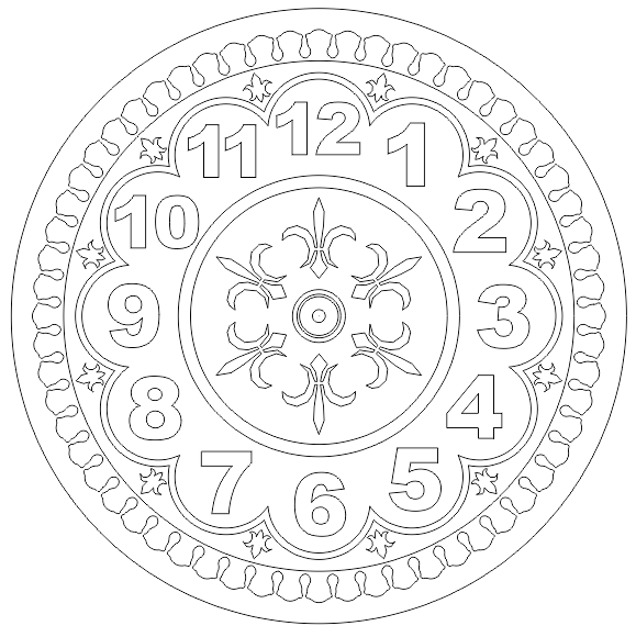 Saat Pattern Design Round Free DXF File