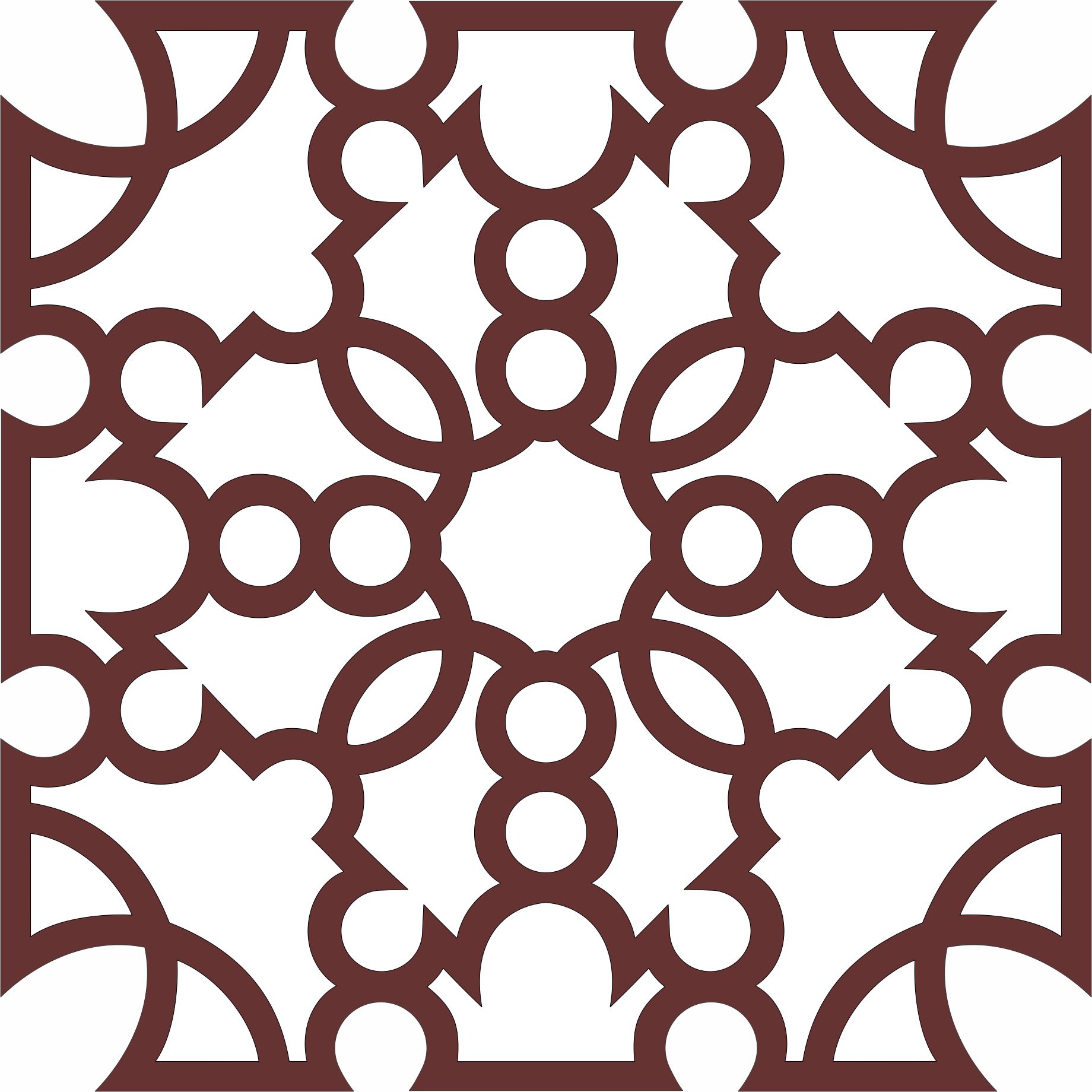 Screen Design Decorative Pattern For Laser Cutting Free DXF File