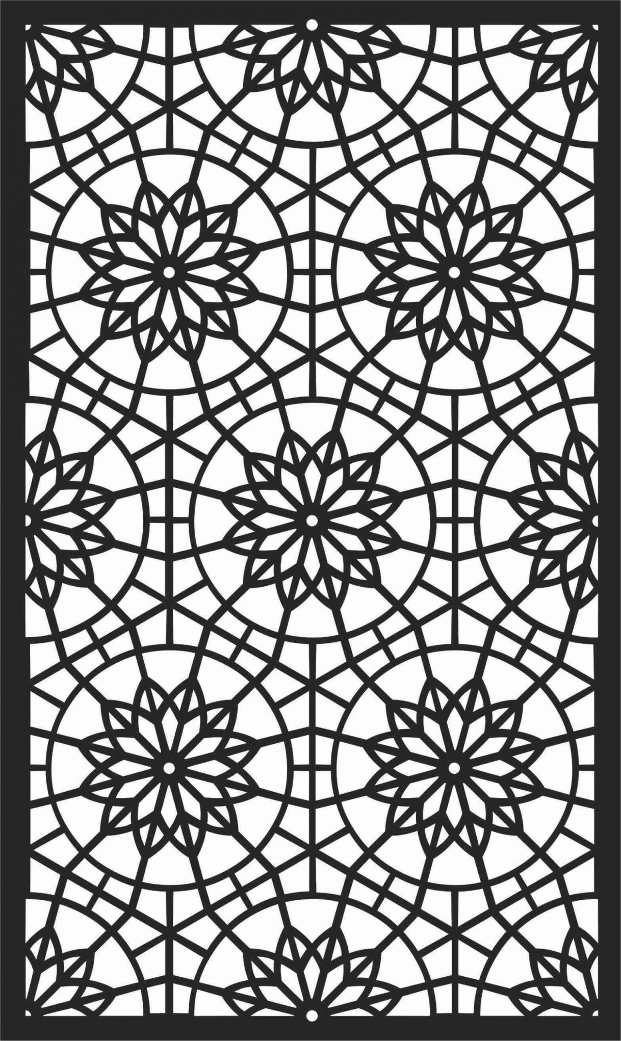 Screen Panel Patterns Seamless 15 Free DXF File