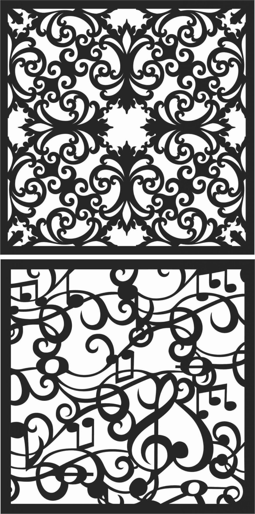 Screen Panel Patterns Seamless 54 Free DXF File